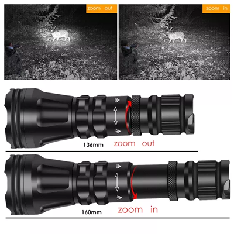 UF-2001 850nm 940nm Infrared Outdoor Zoom Tactical Illuminator IR Laser Diode LED Flashlight for night vision