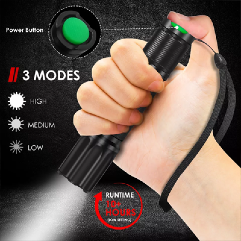 UF-2003 High Power Super Bright Rechargeable Tactical Flashlight for Camping Emergencies