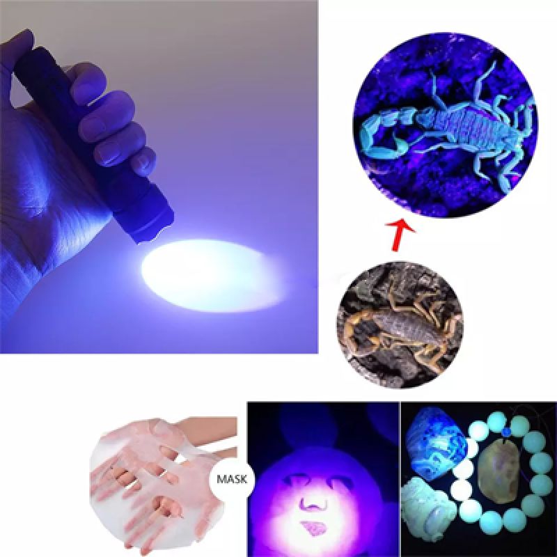 UF-502B UV Torch Dental Germs Detector Purple Light Counterfeit Money Check UV Flashlight